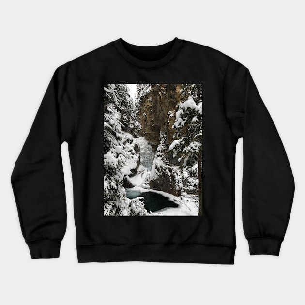 Frozen Waterfall in Canada Crewneck Sweatshirt by A Reel Keeper